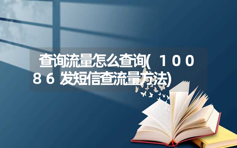 查询流量怎么查询(10086发短信查流量方法)