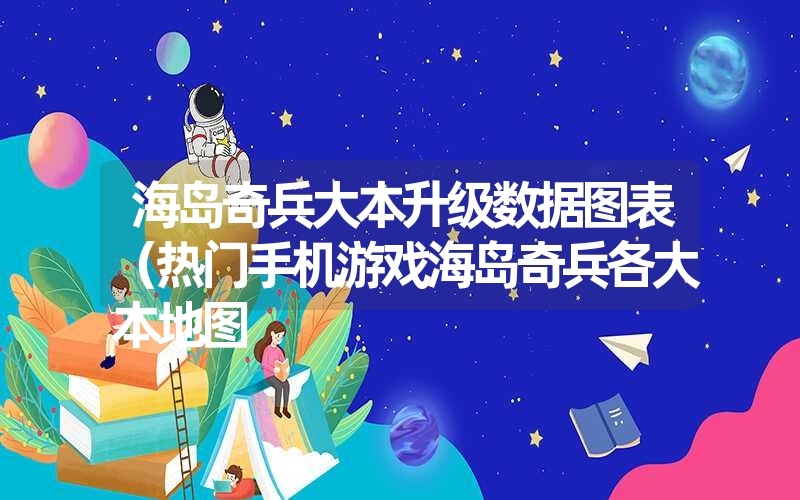 海岛奇兵大本升级数据图表（热门手机游戏海岛奇兵各大本地图