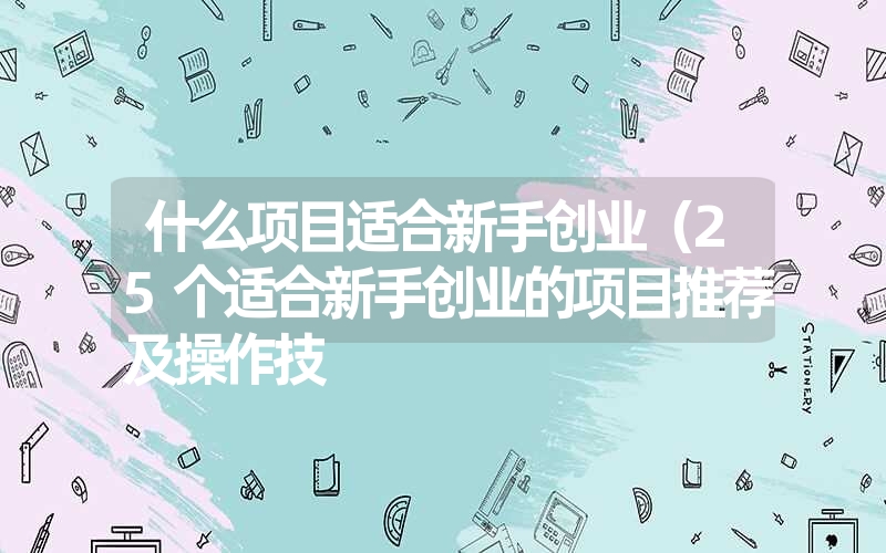 什么项目适合新手创业（25个适合新手创业的项目推荐及操作技