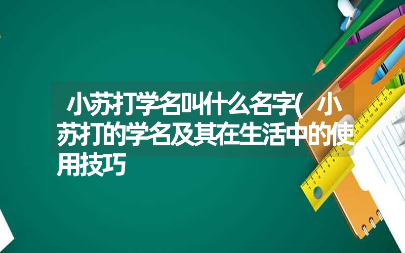 小苏打学名叫什么名字(小苏打的学名及其在生活中的使用技巧